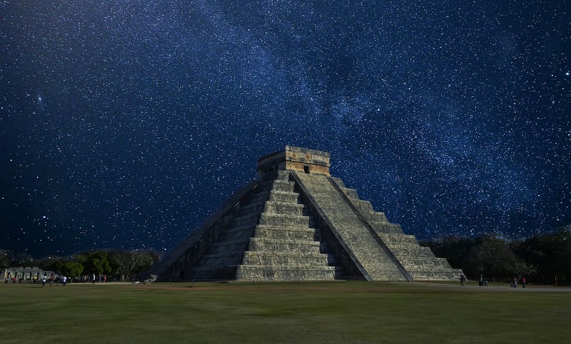 Mayan Pyramid Ruins in Mexico